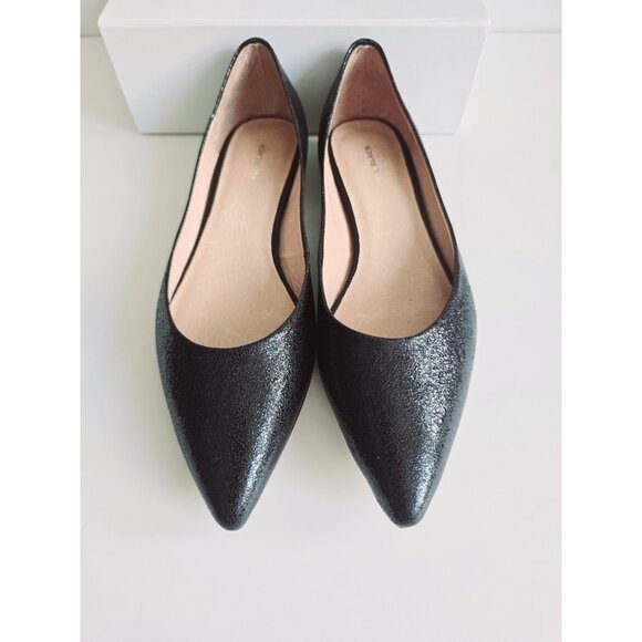 ALL BLACK Footwear Leather Slip On Pointed Toe Leather Ballet Flats Shoes 40 9.5 - Picture 10 of 14